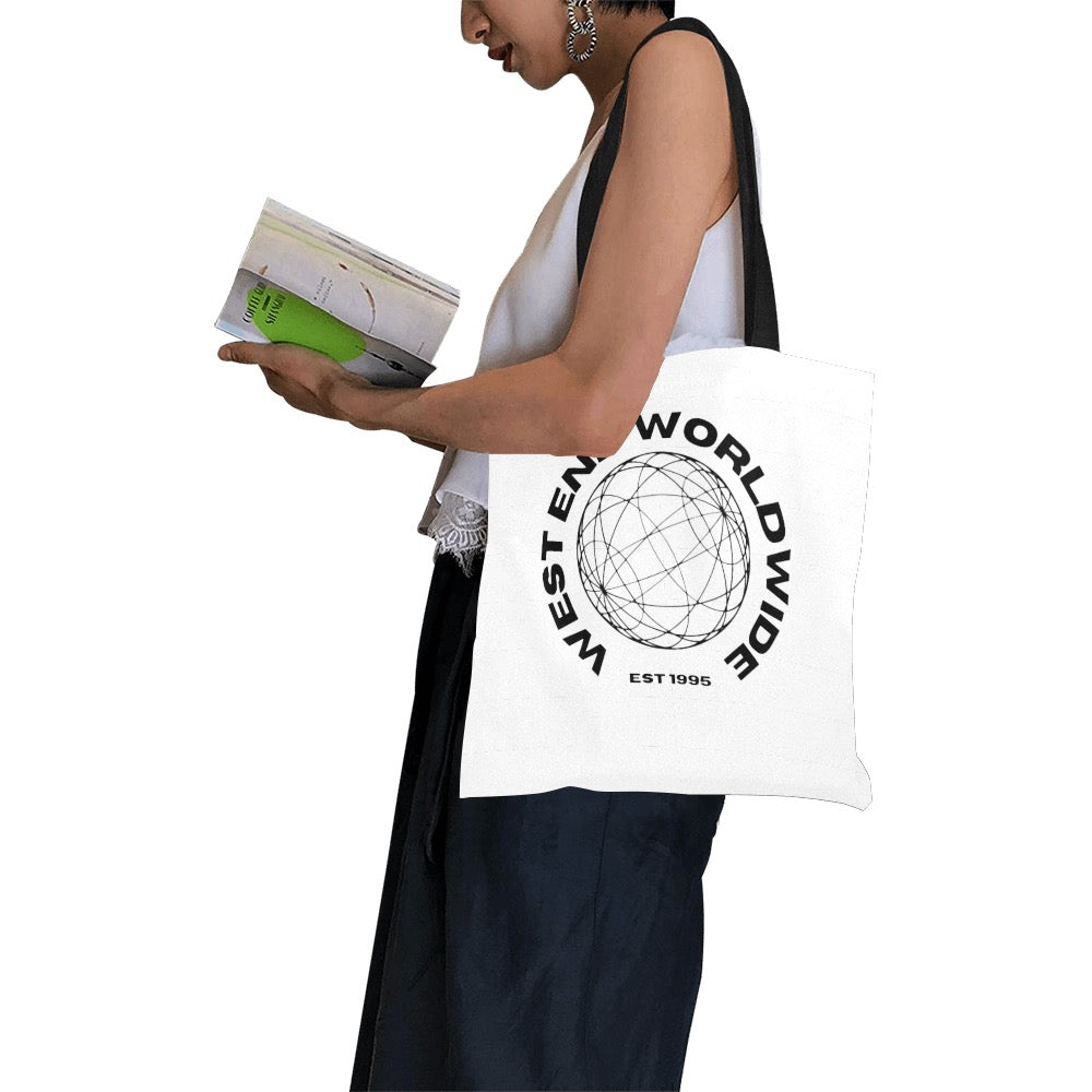 "WESTENDWORLDWIDE" Canvas Tote Bag White