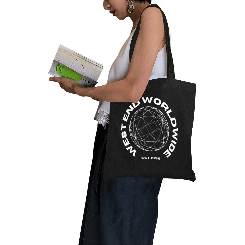 "WESTENDWORLDWIDE" Canvas Tote Bag Black